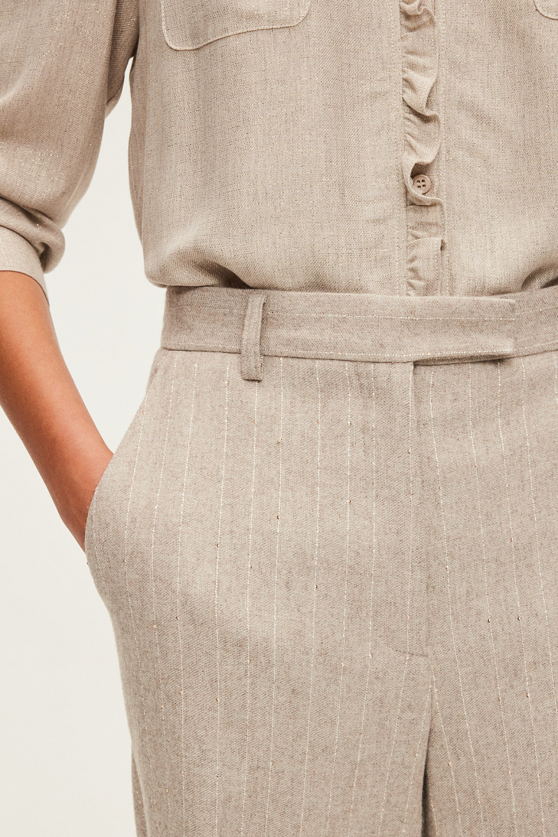 NAYLA — Костюмные брюки из смесовой шерсти в полоску