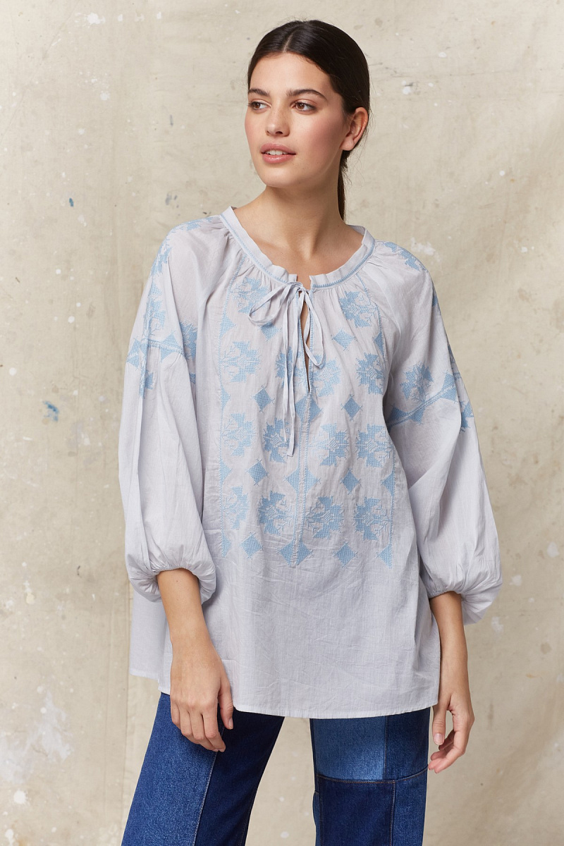 ESTHER - Хлопковая блуза с вышивкой