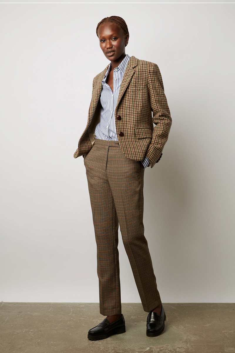 EDGARD - Брюки прямого кроя с принтом "гусиная лапка"