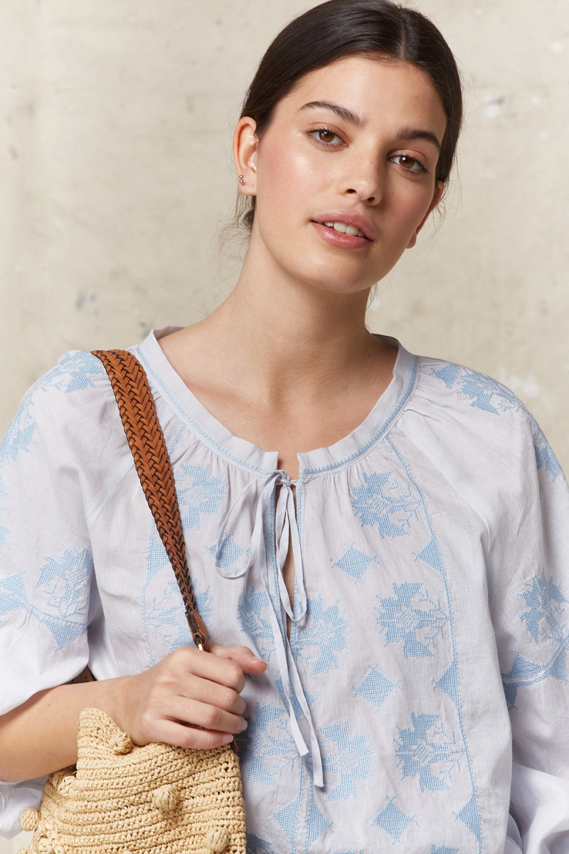 ESTHER - Хлопковая блуза с вышивкой